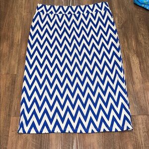 AZULES Blue and White Chevron Skirt‎ size XL